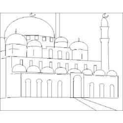 Disegno da colorare: Moschea (Edifici e architettura) #64570 - Pagine da Colorare Stampabili Gratuite