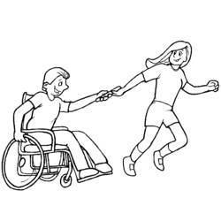 Disegni da colorare: Persona con Disabilità - Pagine da Colorare Stampabili Gratuite