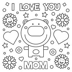 Disegni da colorare: Ti Amo Mamma - Pagine da Colorare Stampabili Gratuite