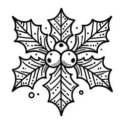 Disegni da colorare: Agrifoglio di Natale - Pagine da Colorare Stampabili Gratuite