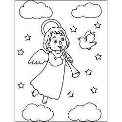 Disegni da colorare: Angelo di Natale - Pagine da Colorare Stampabili Gratuite