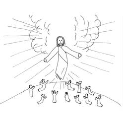 Disegni da colorare: Ascensione di Gesù - Pagine da Colorare Stampabili Gratuite