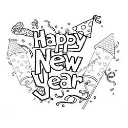 Disegni da colorare: Buon Anno - Pagine da Colorare Stampabili Gratuite