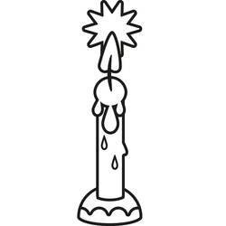 Disegni da colorare: Candela di Natale - Pagine da Colorare Stampabili Gratuite