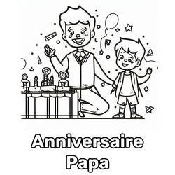 Disegni da colorare: Compleanno del Papà - Pagine da Colorare Stampabili Gratuite