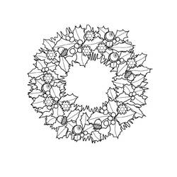 Disegni da colorare: Corona di Natale - Pagine da Colorare Stampabili Gratuite