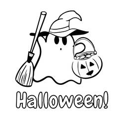 Disegni da colorare: Fantasma di Halloween - Pagine da Colorare Stampabili Gratuite