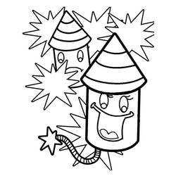 Disegni da colorare: Fuochi d'Artificio - Pagine da Colorare Stampabili Gratuite