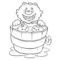 Disegni da colorare: Gatto di Halloween - Pagine da Colorare Stampabili Gratuite