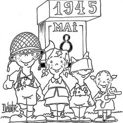 Disegni da colorare: Giorno della Vittoria, 8 Maggio 1945 - Pagine da Colorare Stampabili Gratuite
