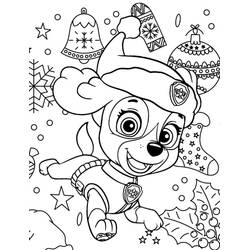 Disegni da colorare: Natale di Paw Patrol - Pagine da Colorare Stampabili Gratuite