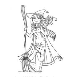 Disegni da colorare: Strega di Halloween - Pagine da Colorare Stampabili Gratuite