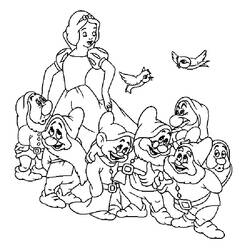 Disegno da colorare: Biancaneve e i Sette Nani (Fiabe e Storie) #133829 - Pagine da Colorare Stampabili Gratuite