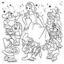 Disegni da colorare: Biancaneve e i Sette Nani - Pagine da Colorare Stampabili Gratuite