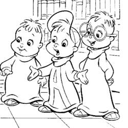 Disegno da colorare: Alvin e i Chipmunks (Film animati) #128250 - Pagine da Colorare Stampabili Gratuite