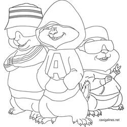 Disegno da colorare: Alvin e i Chipmunks (Film animati) #128298 - Pagine da Colorare Stampabili Gratuite