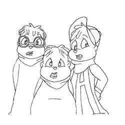 Disegno da colorare: Alvin e i Chipmunks (Film animati) #128307 - Pagine da Colorare Stampabili Gratuite