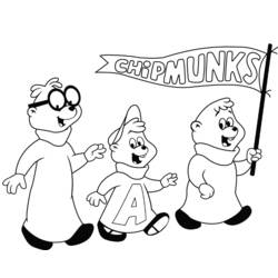 Disegno da colorare: Alvin e i Chipmunks (Film animati) #128311 - Pagine da Colorare Stampabili Gratuite
