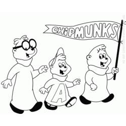 Disegno da colorare: Alvin e i Chipmunks (Film animati) #128355 - Pagine da Colorare Stampabili Gratuite