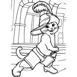 Disegni da colorare: Il Gatto con gli Stivali - Pagine da Colorare Stampabili Gratuite