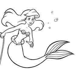 Disegni da colorare: La Sirenetta - Pagine da Colorare Stampabili Gratuite