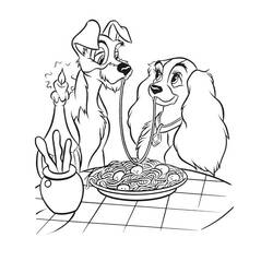 Disegni da colorare: Lady e the Tramp - Pagine da Colorare Stampabili Gratuite