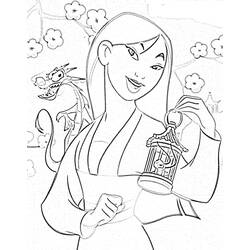 Disegni da colorare: Mulan - Pagine da Colorare Stampabili Gratuite