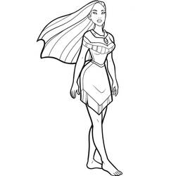 Disegni da colorare: Pocahontas - Pagine da Colorare Stampabili Gratuite