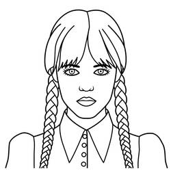 Disegni da colorare: Mercoledì Addams - Pagine da Colorare Stampabili Gratuite