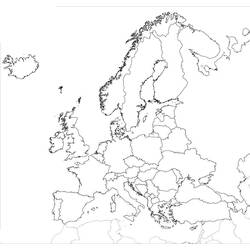 Disegni da colorare: Mappa dell'Europa - Pagine da Colorare Stampabili Gratuite