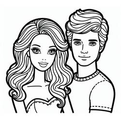 Disegni da colorare: Barbie e Ken - Pagine da Colorare Stampabili Gratuite