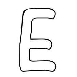 Disegni da colorare: Lettera E - Pagine da Colorare Stampabili Gratuite