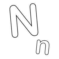 Disegni da colorare: Lettera N - Pagine da Colorare Stampabili Gratuite