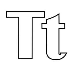 Disegni da colorare: Lettera T - Pagine da Colorare Stampabili Gratuite