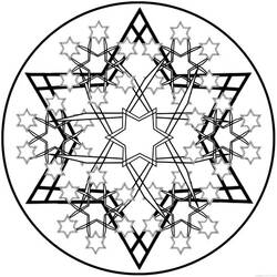 Disegno da colorare: Mandala con fiocchi di neve (Mandala) #117623 - Pagine da Colorare Stampabili Gratuite