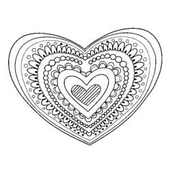 Disegno da colorare: Mandala del cuore (Mandala) #116680 - Pagine da Colorare Stampabili Gratuite