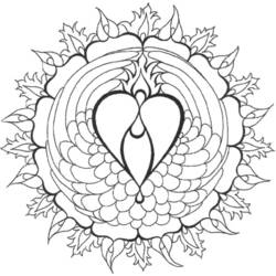 Disegno da colorare: Mandala del cuore (Mandala) #116685 - Pagine da Colorare Stampabili Gratuite