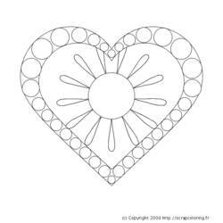 Disegno da colorare: Mandala del cuore (Mandala) #116686 - Pagine da Colorare Stampabili Gratuite
