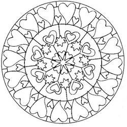 Disegno da colorare: Mandala del cuore (Mandala) #116689 - Pagine da Colorare Stampabili Gratuite