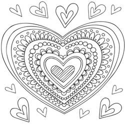 Disegne da colorare: Mandala del cuore - Pagine da Colorare Stampabili Gratuite