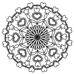 Disegno da colorare: Mandala del cuore (Mandala) #116694 - Pagine da Colorare Stampabili Gratuite
