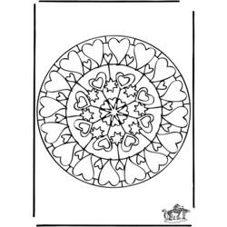 Disegno da colorare: Mandala del cuore (Mandala) #116708 - Pagine da Colorare Stampabili Gratuite