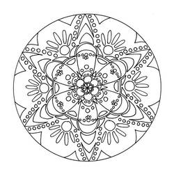 Disegno da colorare: Mandala di fiori (Mandala) #117030 - Pagine da Colorare Stampabili Gratuite