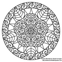 Disegno da colorare: Mandala di fiori (Mandala) #117036 - Pagine da Colorare Stampabili Gratuite