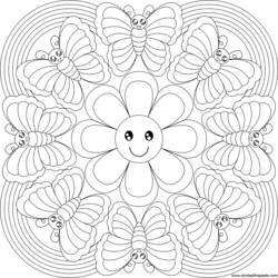 Disegno da colorare: Mandala di fiori (Mandala) #117039 - Pagine da Colorare Stampabili Gratuite