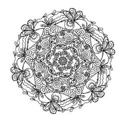Disegno da colorare: Mandala di fiori (Mandala) #117041 - Pagine da Colorare Stampabili Gratuite