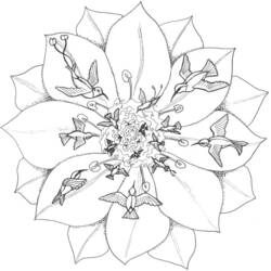 Disegno da colorare: Mandala di fiori (Mandala) #117044 - Pagine da Colorare Stampabili Gratuite
