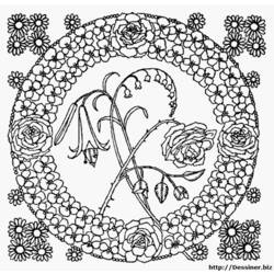 Disegno da colorare: Mandala di fiori (Mandala) #117045 - Pagine da Colorare Stampabili Gratuite