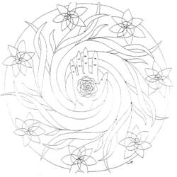 Disegno da colorare: Mandala di fiori (Mandala) #117060 - Pagine da Colorare Stampabili Gratuite