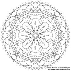 Disegno da colorare: Mandala di fiori (Mandala) #117072 - Pagine da Colorare Stampabili Gratuite